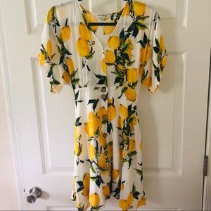 Lemon Short Sleeve Dress